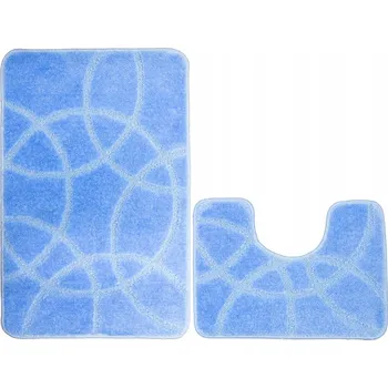 Obraz SADA 2 KUSŮ MODRÝCH PROTISKLUZOVÝCH KOUPELNOVÝCH PŘEDLOŽEK MONZA