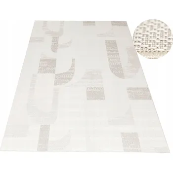 Koberec KOBEREC PRO Vnější POUŽITÍ ŠŇŮROVÝ BÉŽOVÝ ŠEDÝ GEOMETRICKÝ NA BALKON HAGA 120x170 cm