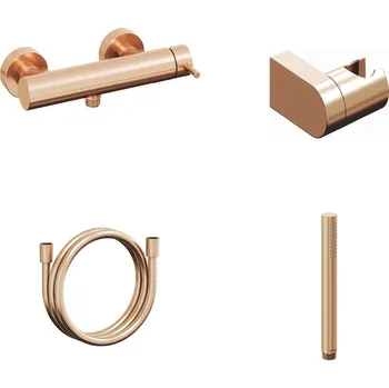 Vodovodní baterie Ravak ES 032.60RGB.+S Sprchová nástěnná baterie se sprchovým setem, Rose Gold Brushed