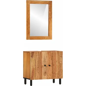 Koupelnový nábytek 2dílná koupelnová sestava masivní akáciové dřevo Hnědá3206297