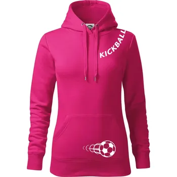 Dámská mikina Kickball nápis šikmo - Mikina dámská Cape s kapucí - 2XL ( Purpurová )