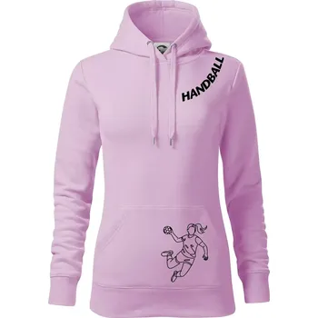Dámská mikina Handball nápis šikmo 1 - Mikina dámská Cape s kapucí - XS ( Orchid )