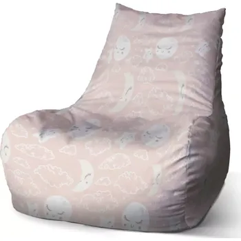 Sedací pytel Sablio Sedací vak Bean Mráčky a měsíc: 100 x 90 x 45 cm