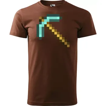 Pánské oblečení Sablio Tričko s potiskem Blocks Diamantový krumpáč - hnědé S