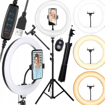 LAMPA PIERŚCIENIOWA LED RING PILOT STATIV SADA NA MAKE-UP DRŽÁK NA TELEFON