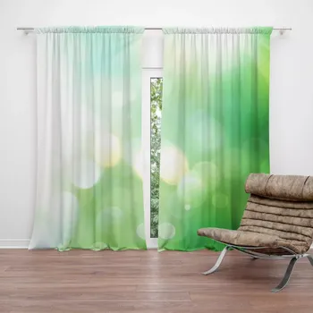 Závěs Sablio Závěs Zelená abstrakce: 2ks 140x250cm