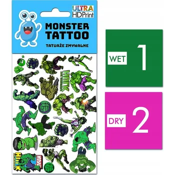 Tetování Smyvatelné tetování pro děti - Hulk