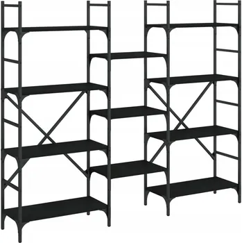 Knihovna Regál na knihy s policemi různých výšek, černý, 160x28,5x136,5 cm