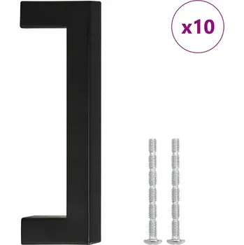 Nábytkové kování Nábytková úchytka z nerezové oceli, černá, 108x12x35 mm, rozteč otvorů 9 mm