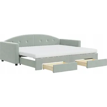 Zahradní lehátko Rozkládací lehátko se zásuvkami světle šedé 222 x 100 x 75 cm