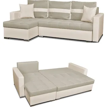 Sedací souprava Rohová Sedací Souprava pohovka Figo s funkcí spaní rohová sedačka Family Meble béžová