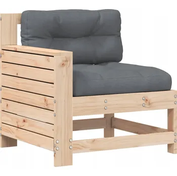 Zahradní pohovka z masivního borovicového dřeva, 69x62x70,5 cm, Polštáře