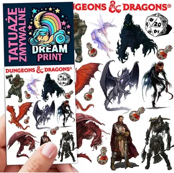 Odstranitelné tetování Smyvatelné tetování pro děti DUNGEONS & DRAGONS - dočasné tetovačky