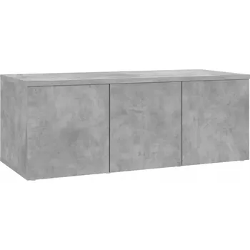 Televizní stolek TV stolek se 3 zásuvkami, šedý betonu, 80x34x30 cm