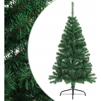 Vánoční stromek Umělý vánoční stromek půlkruh z PVC se stojanem z oceli, zelený, 68x120 cm