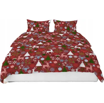 Povlečení Povlečení 160x200, vánoční vzor, mix, červená barva