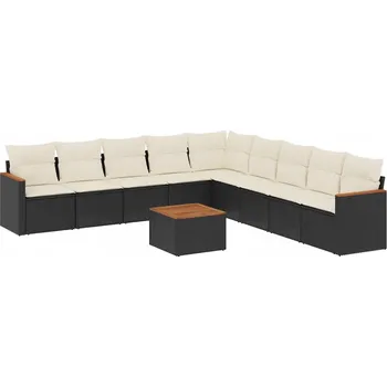 Modulární zahradní nábytek z PE ratanu, černý, 62 x 62 x 69 cm