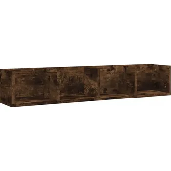 police Nástěnná police na CD a DVD z dřevotřísky, kouřový dub, 10