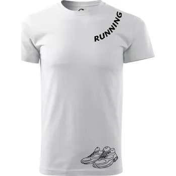 Running nápis šikmo - Triko extra velké (5-8XL) - 7XL ( Bílá )