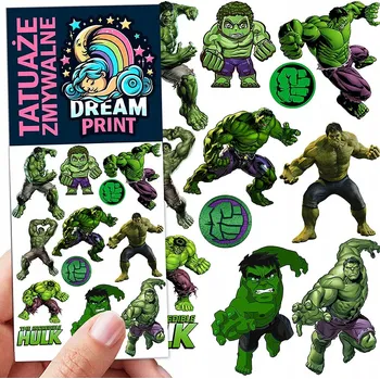 Odstranitelné tetování Smyvatelné tetování pro děti - Hulk