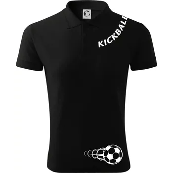 Pánská košile Kickball nápis šikmo - Polokošile pánská Pique Polo 203 - 5XL ( Černá )