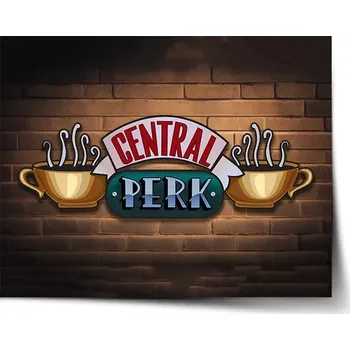 Plakát Sablio Plakát Seriál přátelé CENTRAL PERK Cihly - 60x40 cm