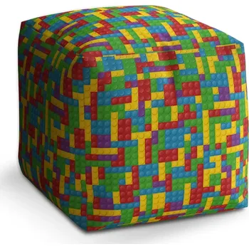 Taburet Sablio Taburet Cube Barevná stavebnice: 40x40x40 cm