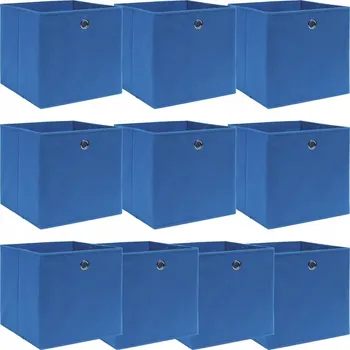 Úložný box Skládací Úložné Boxy z Netkané Textilie Modré 32x32x32 cm