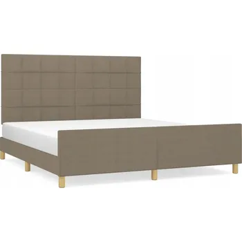 Postel Rám postele s čelem taupe 203 x 186 x 118/128 cm