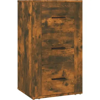 Komoda Skříňka se 3 zásuvkami, materiál na bázi dřeva, kouřový dub, 40x33x70 cm