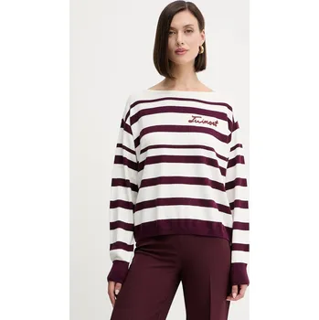 Dámský svetr Svetr z vlněné směsi Twinset dámský, vínová barva, 252TP3091 83A, vel. L