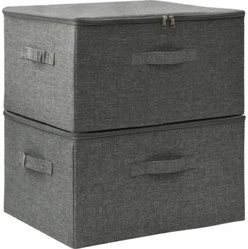 Úložný box Skládací úložné boxy antracitové 43x34x23 cm