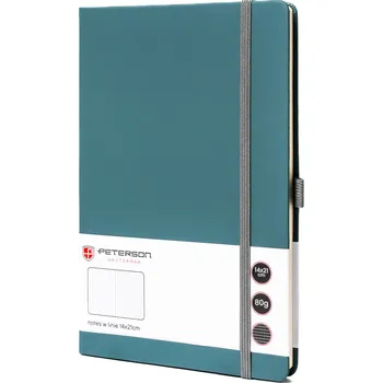 Ledvinka Peterson zápisník A5 s pevnou vazbou a linkovaným potiskem Barva: Zelená