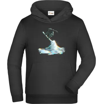 Pánské tričko Glitch jízda, snowboard - Dětská mikina s kapucí - 164 cm