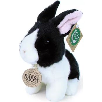 plyšák Plyšový králík bílo‑černý 16 cm eco‑friendly RAPPA