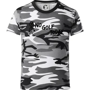 Chlapecké tričko No Golf Today - Dětské maskáčové triko - 104-110cm / 3-4 roky ( Šedý maskáč )