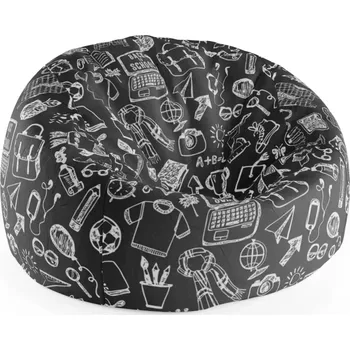 Sedací pytel Sablio Sedací vak Cocoon Černobílá škola - 115 x 75 cm x 45 cm