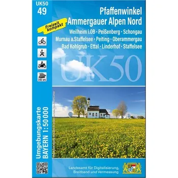 UK50-49 Pfaffenwinkel, Ammergauer Alpen Nord (Umgebungskarte 1:50000) - Landesamt für Digitalisierung, Breitband und Vermessung