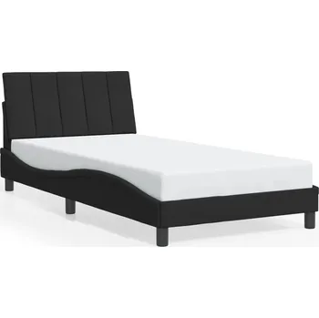 Postel Černý rám postele s čelem 218 x 105 x 74,5 cm, sametový