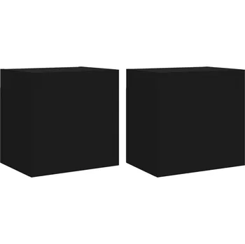 Televizní stolek Závěsná skříňka pod TV s přihrádkou, černá, 40,5 x 30 x 40 cm