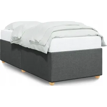 Postel Rám postele tmavě šedý 190 x 90 x 46 cm z polyesterové tkaniny