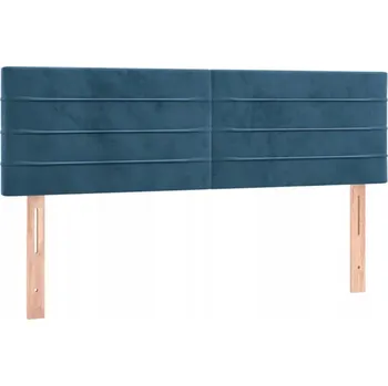 Čelo postele z aksamitu, nastavitelná výška, tmavě modrá, 144x5x78/88 cm