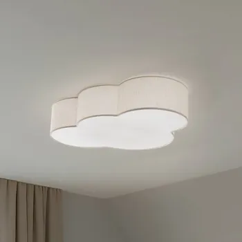 TK Lighting Stropní světlo Cloud, béžové, délka 63 cm, textil, mrak, E27 béžová, bílá 4 x 15 W LED - Doprava zdarma