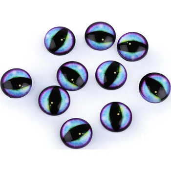 Skleněné oči k nalepení kočka, drak Ø10 a 12 mm, malé, 4 (12 mm) modrá světlá