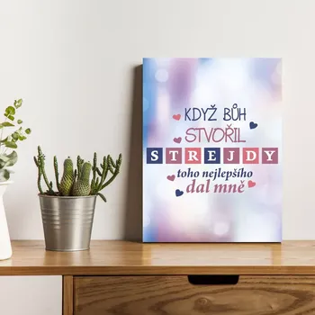 Plechová cedule Sablio Dárková cedulka Když Bůh stvořil strejdy: 30x40 cm