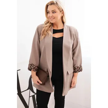 Dámská bunda Plus Size s podšívkou v tygřím vzoru fango UNI