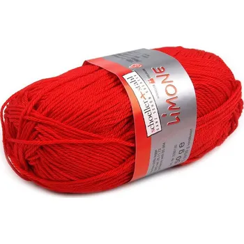 Příze Bavlněná pletací příze Limone 50 g - 6 (003) červená