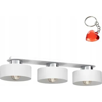 Stropní svítidlo trojité bílé chromové podélné 68 cm do jídelny 3 žárovky Luminex