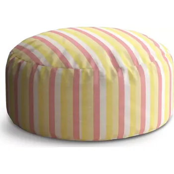 Taburet Sablio Taburet Circle Žlutorůžové pruhy: 38x48 cm