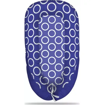 Hnízdečko pro miminko Sablio Hnízdečko pro miminko Bílé kruhy na modré